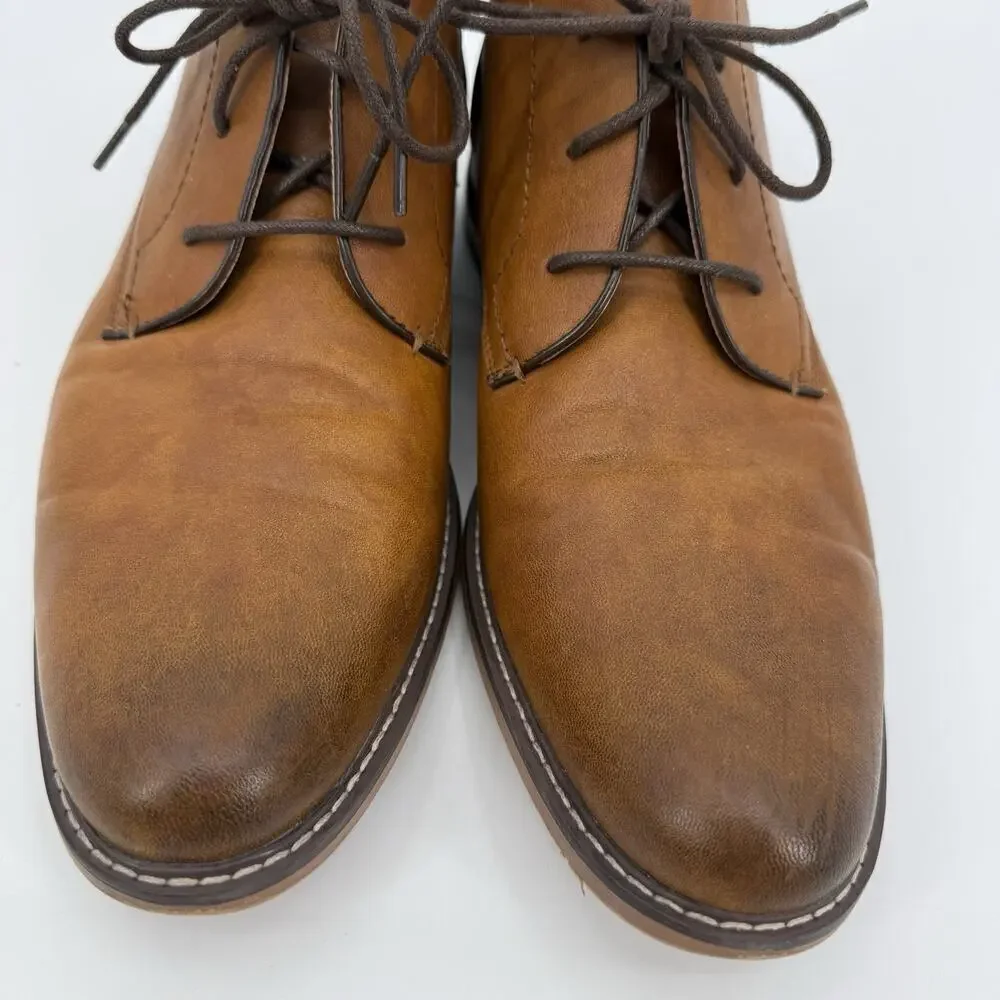 Steve Madden Mens Chukka Boots Size 13M Brown Faux Leather Lace Up Career Ankle